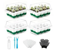 Base de rétention de l'humidité, boîte de croissance efficace des fleurs, aérée avec couvercle transparent, plateaux de culture flexibles, station de pépinière avec trou de drainage, kit de