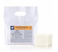 Base de savon à fondre et verser 1 kg, glycérine blanche opaque, sans SLS | Melt and pour pour la fabrication de savon maison, fond au micro-ondes ou au bain-marie, végane, sans huile de palme