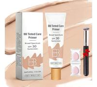 Base De Teint Bb Avec Pinceau,CrèMe Hydratante TeintéE Bb, Base Hydratante LéGèRe, Unifie Le Teint Et Lisse L'Apparence, Couvrance Totale,Fini Naturel. (Naturel, 1 pièce, P11)