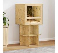 vidaXL Base de terrarium enclos pour animaux avec étagère Marron OSB