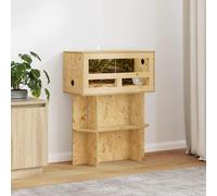vidaXL Base de terrarium enclos pour animaux avec étagère Marron OSB