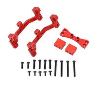 Base de tige de traction en métal avec support de servo supérieur d'essieu, pièce de mise à niveau de voiture RC en alliage d'aluminium durable usiné CNC pour modèles MN 99S D91 (Rouge)