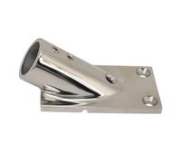 Base de Tube pour Bateau, Base rectangulaire en Acier Inoxydable 316 pour Main-Courante, quincaillerie Marine pour Yacht, raccord de Base de Tube Poli Miroir à Angle de 30 degrés (Il s'est levé)