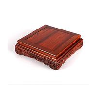Base de vase décorative en bois de santal rouge - Base carrée de 7,9 cm de haut - Base de vase en bois (taille M)