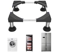 Base DEWEL à quatre pieds pour réfrigérateur, lave-linge et sèche-linge, capacité de charge 300 kg, convient aux réfrigérateurs et lave-linge (largeur : 30-60 cm/hauteur : 17-19 cm).