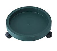 Base d'ornement Plante ronde Caddy Resin Plant Caddies Heavy Duty Duty Duty Plant Round Stand avec roues Indoor Outdoor on Roller Patio / Flower Pot Base Vase en bois (B,35 cm)