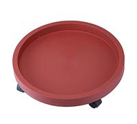 Base d'ornement Plante ronde Caddy Resin Plant Caddies Heavy Duty Duty Duty Plant Round Stand avec roues Indoor Outdoor on Roller Patio / Flower Pot Base Vase en bois (35 cm)