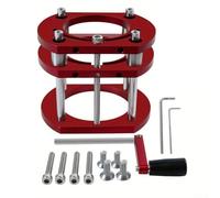 Base élévatrice en aluminium pour défonceuse - Système de levage manuel pour le travail du bois avec 4 pinces à mâchoires - Hauteur maximale de 51 mm - Plaque d'insertion de table usinée CNC - Rouge
