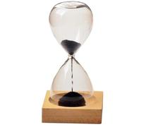 Base en bois poudre de fer fleur aimant magnétique sablier ornements décoratifs(Black)