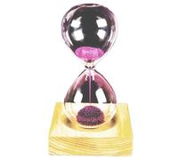 Base en bois poudre de fer fleur aimant magnétique sablier ornements décoratifs(Light Purple)