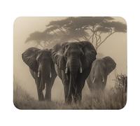 Base en Caoutchouc Tapis de Bureau, Trois Animaux éléphants africains, Antidérapante Tapis de Souris d'Ordinateur, Gamer Mouse Pad, 25X30cm, Jeux, Claviers, Souris