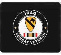 Base en Caoutchouc Tapis de Souris, Ancien Combattant de la 1re Division de cavalerie de l'armée américaine en Irak, Portable Tapis de Souris Gaming, Mousepad, 25X30cm, Claviers