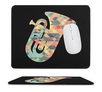 Base en Caoutchouc Tapis de Souris d'Ordinateur Tuba Instrume Musique Art Mouse Pad Souris de Gaming 25x30cm pour Bureau,Les capteurs de Jeu,Joueurs Professionnels