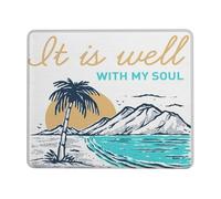 Base en Caoutchouc Tapis de Souris Gaming, Écriture de la Plage Tout va Bien avec Mon âme Mousepad Antidérapante Tapis de Gaming pour PC Souris Claviers