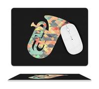 Base en Caoutchouc Tapis de Souris Gaming Tuba Instrume Musique Art Cuir Mouse Pad Mousepad 25x30cm pour PC,Souris,Les capteurs de Jeu