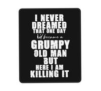 Base en Caoutchouc Tapis Souris, Je n'aurais jamais imaginé Devenir Un Grand-père Grincheux Gamer Mouse Pad Antidérapante Tapis de Souris Gaming pour Joueurs Professionnels Ordinateur