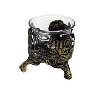 Base en Métal Orné Et Bougeoir en Verre avec Fleur Creuse Sculptée Vintage pour Les Décors De Réception Mariage Chandelier Élégant Chandelier Creux Décors Table