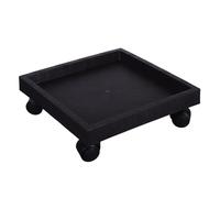 Base en Plastique Noir Plateau Carré, avec Roulettes pour Pot de Fleurs | Diamètre Extérieur 290mm, Diamètre Intérieur 260mm, pour Balcon et Patio, sans Odeur ni Bavure