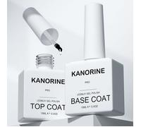 Base et Top Coat vernis semi permanent,No Wipe Top Coat et Base Coat Gel UV Set,Vernis à ongles Gel Semi-permanent Manucure Kit