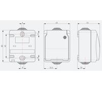 Base fixe étanche IP44 3360, conception durable, installation facile, protection contre l'humidité, idéal pour une utilisation en extérieur et des applications industrielles.