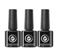 Base Gel Vernis à Ongles | Base Transparente Gel Effet Fibre de Verre et Caoutchouc Vernis à Ongles - 3 Pièces Transparent Démanchage pour Manucure Pédicure Maison Extérieur Intérieur Salon Beauté