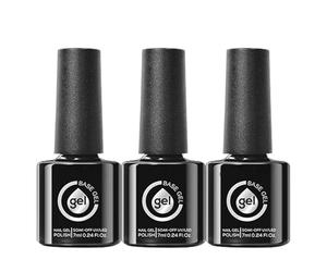 Base Gel Vernis à Ongles | Base Transparente Gel Effet Fibre de Verre et Caoutchouc Vernis à Ongles - 3 Pièces Transparent Démanchage pour Manucure Pédicure Maison Extérieur Intérieur Salon Beauté