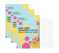 Base Laboratories Lot de 210 patchs transparents sans latex pour lobe d'oreille percée - Protège les lobes d'oreille sains contre les déchirures, masque les trous d'oreille étirés, soutient les