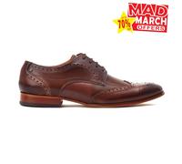 Base London Barbera Chaussures Brogues Classiques Pour Hommes En Cuir Marron