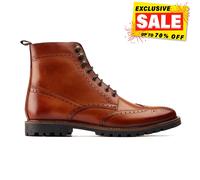 Base London Boone Hommes Cuir Smart Décontracté Mode Richelieu Bottines Fauve