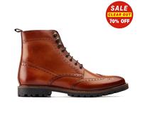 Base London Boone Hommes Cuir Smart Décontracté Mode Richelieu Bottines Fauve