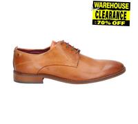 Base London Hommes Texte Délavé Smart Décontracté Habillé Mode Derby Shoes Fauve