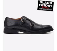 Base London Diablo Chaussures De Moine En Cuir Classiques Pour Hommes Noires