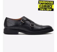 Base London Diablo Chaussures De Moine En Cuir Classiques Pour Hommes Noires