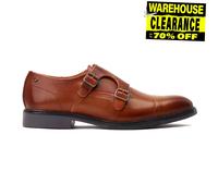 Base London diablo Hommes Classique Chic Décontracté Cuir Moine Chaussures Fauve