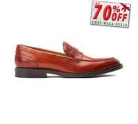 Base London Kennedy Hommes Cuir à Enfiler Classique Mocassins Mode Fauve