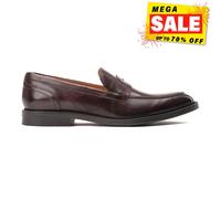 Base London Kennedy Hommes Cuir à Enfiler Classique Mocassins Mode Marron