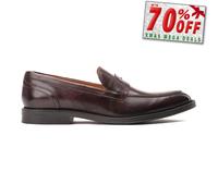 Base London Kennedy Hommes Cuir à Enfiler Classique Mocassins Mode Marron