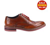 Base London Woburn Hi-Shine Cuir Chaussures Formelles Pour Hommes Brogues Tan