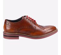 Base London Woburn Hi-Shine Cuir Chaussures Formelles Pour Hommes Brogues Tan