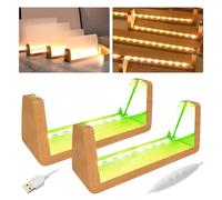 Base lumineuse pour cadre photo, base d'affichage de lumières LED, cadre photo à DEL, cadre photo double fonction, cadre photo diurne et veilleuse en bois, présentoir sur piédestal pour exposition