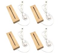 Base Lumineuse Rectangulaire en Bois, Support de Lampe de PiéDestal de Base D'Affichage à LED en Bois pour L'Acrylique, le Cristal, la Veilleuse, L'Art de RéSine