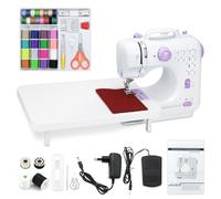 Base Machine à Coudre électrique Manuelle Pour Débutants Outil DIY Accessoire Cadeau, 12 Motifs de Couture Automatique Vitesse Réglable, 2 Méthodes D'Alimentation Pédale et Accessoires