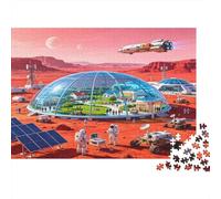 Base Mars Exploration Spatiale Puzzle 1000 Pièces Jeu de Puzzle 1000 Pièces Papier Détente Concentration Famille Cadeau 38x26cm/1000pcs
