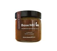 Base Mill Crème de Cacahuètes 84% et Cacao Bio (200g) - Sans Sucre Ajouté, 100% Végane, Sans Gluten, Riche en Fibres, Fabriquée Artisanalement avec des Cacahuètes Bio, Pâte de Dattes et Cacao