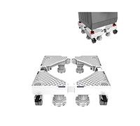 Base Mobile De Support De RéFrigéRateur RéGlable Longueur/Largeur 49-68cm Socle Lave Linge RéDuction Du Bruit Antichoc Climatiseur IntéRieur Support Mobile Support Charge 350 Kg (4 Legs 4 Wheels)