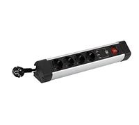 Base Multiple avec Fixation pour Table 4 Prises 16 A 250 V + 3 USB avec câble 1,5 m 3G1,5 en Aluminium SIMON