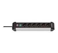 Brennenstuhl, Adaptateurs pour prise électrique, 1391030600 Prises multiples avec interrupteur argent-noir contact de protection 1 pce