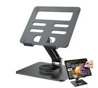 Base Portátil Tablette - Soporte Escritorio Rotación Completa 360, Montura Metálica Ajustable | Support Ligero Plegable Antideslizante Para Teléfono Tableta Oficina Hogar