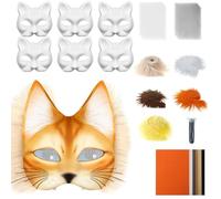 Base Pour Masque de Chat - Kit de Matériaux pour Masque de Chat Vierge | Activités Créatives avec Accessoires en Tulle et Feutrine pour Carnaval Cosplay et Mascarade