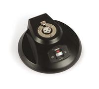Base pour microphone de bureau Fonestar, avec connecteur XLR, interrupteur ON/OFF et PTT/PTL, couleur noir.